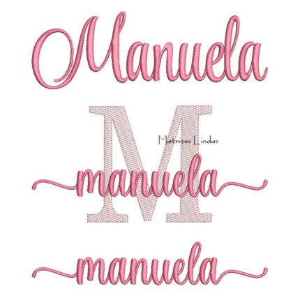 Matriz de Bordado - Nome Manuela com Cabinho