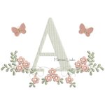 Matriz de Bordado - Letra A Raminho Flores