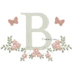Matriz de Bordado - Letra B Raminho Flores