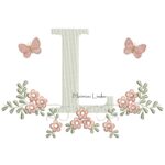 Matriz de Bordado - Letra L Raminho Flores