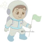 Matriz de Bordado - Menino Astronauta com Bandeira