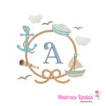 Matriz de Bordado - Moldura Marinheiro Letra A