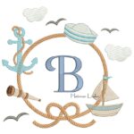 Matriz de Bordado - Moldura Marinheiro Letra B