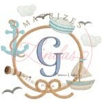 Matriz de Bordado - Moldura Marinheiro Letra G