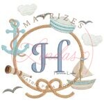 Matriz de Bordado - Moldura Marinheiro Letra i
