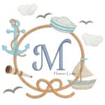 Matriz de Bordado - Moldura Marinheiro Letra M