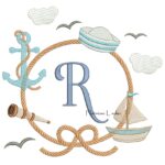 Matriz de Bordado - Moldura Marinheiro Letra R