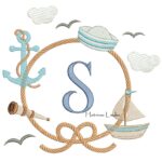 Matriz de Bordado - Moldura Marinheiro Letra S