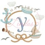 Matriz de Bordado - Moldura Marinheiro Letra Y