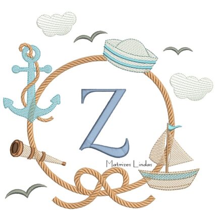 Matriz de Bordado - Moldura Marinheiro Letra Z