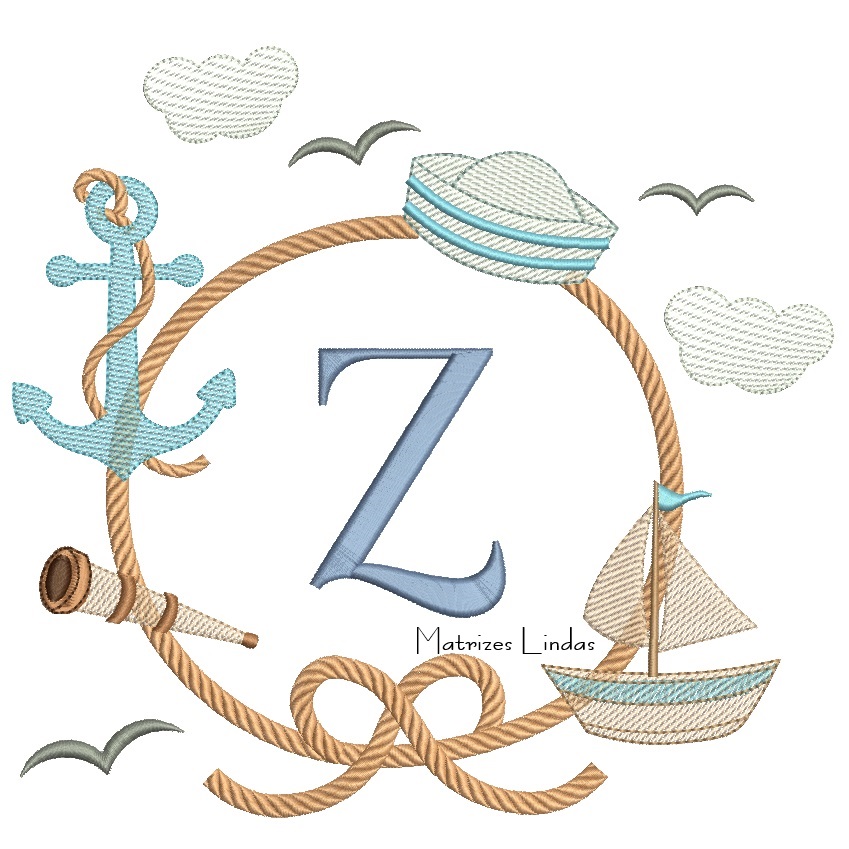 Matriz de Bordado - Moldura Marinheiro Letra Z Matriz de Bordado - Moldura Marinheiro Letra Z