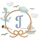 Matriz de Bordado - Moldura Marinheiro Letra J