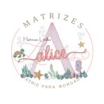Matriz de Bordado - Nome Alice Fundo do Mar
