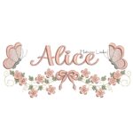 Matriz de Bordado - Nome Alice com Raminho
