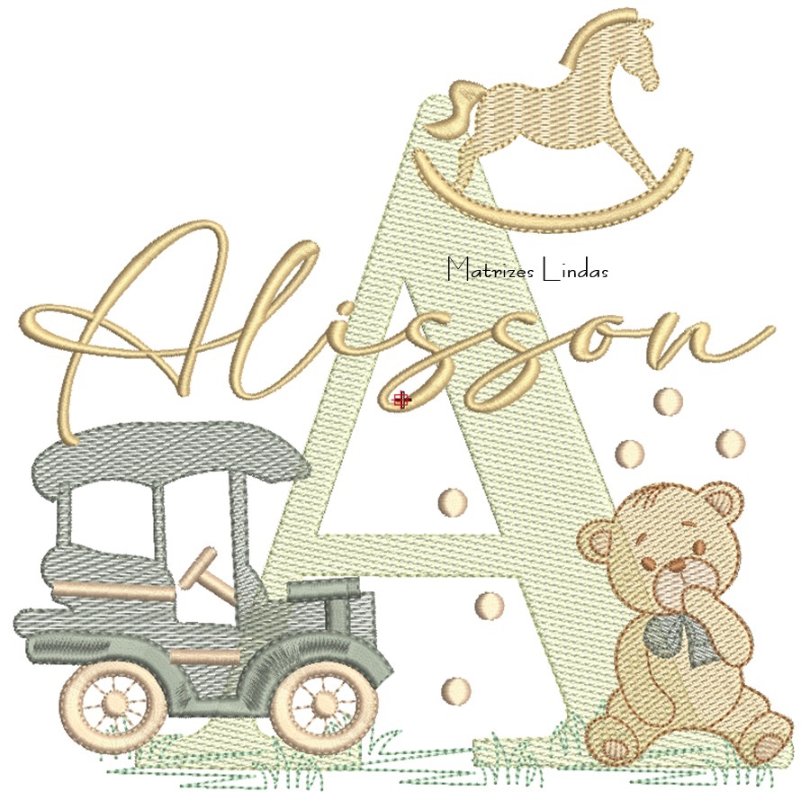 Matriz de Bordado - Nome Alisson Brinquedos de Infância Matriz de Bordado - Nome Alisson Brinquedos de Infância