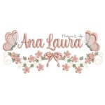 Matriz de Bordado - Nome Ana Laura com Raminho