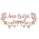 Matriz de Bordado - Nome Ana Luíza com Raminho