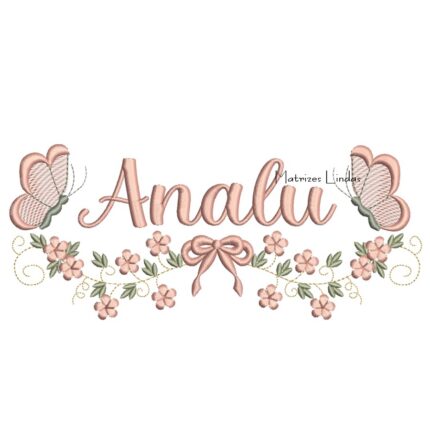 Matriz de Bordado - Nome Analu com Raminho