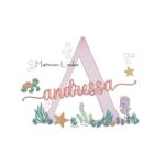 Matriz de Bordado - Nome Andressa Fundo do Mar