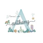 Matriz de Bordado - Nome Anthony Fundo do Mar