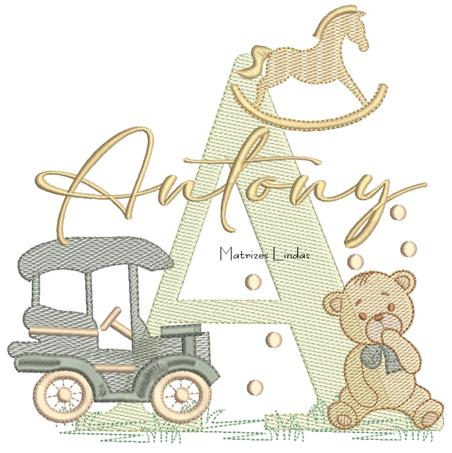 Matriz de Bordado - Nome Antony Brinquedos de Infância Matriz de Bordado - Nome Antony Brinquedos de Infância