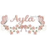 Matriz de Bordado - Nome Ayla com Raminho
