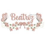 Matriz de Bordado - Nome Beatriz com Raminho