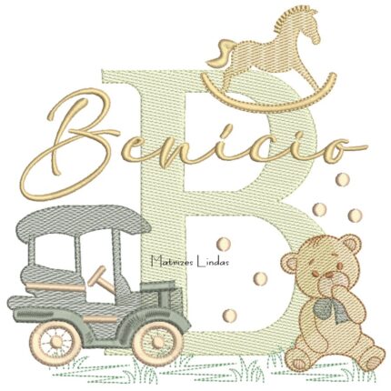 Matriz de Bordado - Nome Benício Brinquedos de Infância