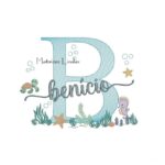 Matriz de Bordado - Nome Benício Fundo do Mar