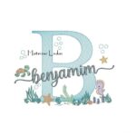 Matriz de Bordado - Nome Benjamim Fundo do Mar