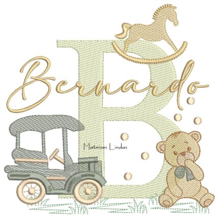 Matriz de Bordado - Nome Bernardo Brinquedos de Infância