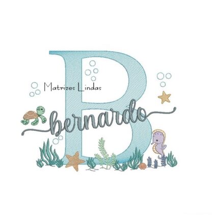 Matriz de Bordado - Nome Bernardo Fundo do Mar