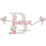 Matriz de Bordado - Nome Bianca com Borboletas