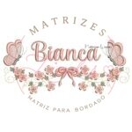 Matriz de Bordado - Nome Bianca com Raminho