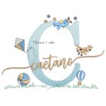 Matriz de Bordado - Nome Caetano com Brinquedos