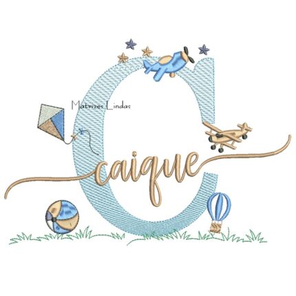 Matriz de Bordado - Nome Caique com Brinquedos