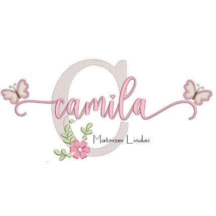 Matriz de Bordado - Nome Camila com Borboletas