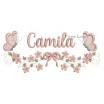 Matriz de Bordado - Nome Camila com Raminho