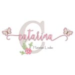 Matriz de Bordado - Nome Catarina com Borboletas
