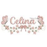Matriz de Bordado - Nome Celina com Raminho