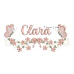 Matriz de Bordado - Nome Clara com Raminho