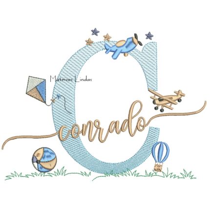 Matriz de Bordado - Nome Conrado com Brinquedos