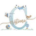 Matriz de Bordado - Nome Cristiano com Brinquedos
