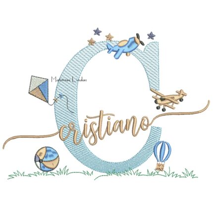 Matriz de Bordado - Nome Cristiano com Brinquedos