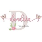 Matriz de Bordado - Nome Dandara com Borboletas