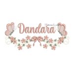 Matriz de Bordado - Nome Dandara com Raminho