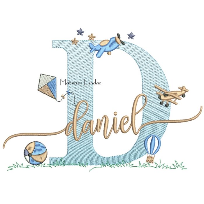 Matriz de Bordado - Nome Daniel com Brinquedos