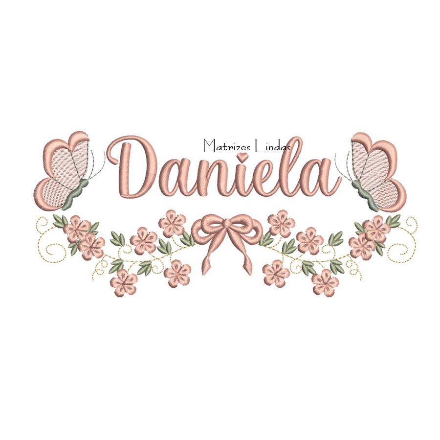 Matriz de Bordado - Nome Daniela com Raminho Matriz de Bordado - Nome Daniela com Raminho
