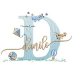 Matriz de Bordado - Nome Danilo com Brinquedos