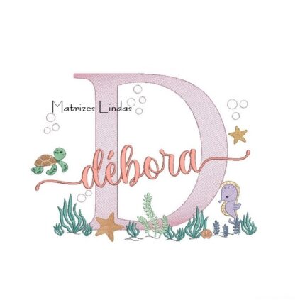 Matriz de Bordado – Nome Débora Fundo do Mar Matriz de Bordado – Nome Débora Fundo do Mar